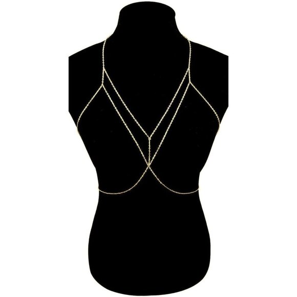 🆕Women Gold Body Jewelry Sexy Body Chain Waist Crossover Belly Chain Bikini - Picture 8 of 8